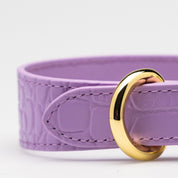 Violett Croco Hundhalsband Smal