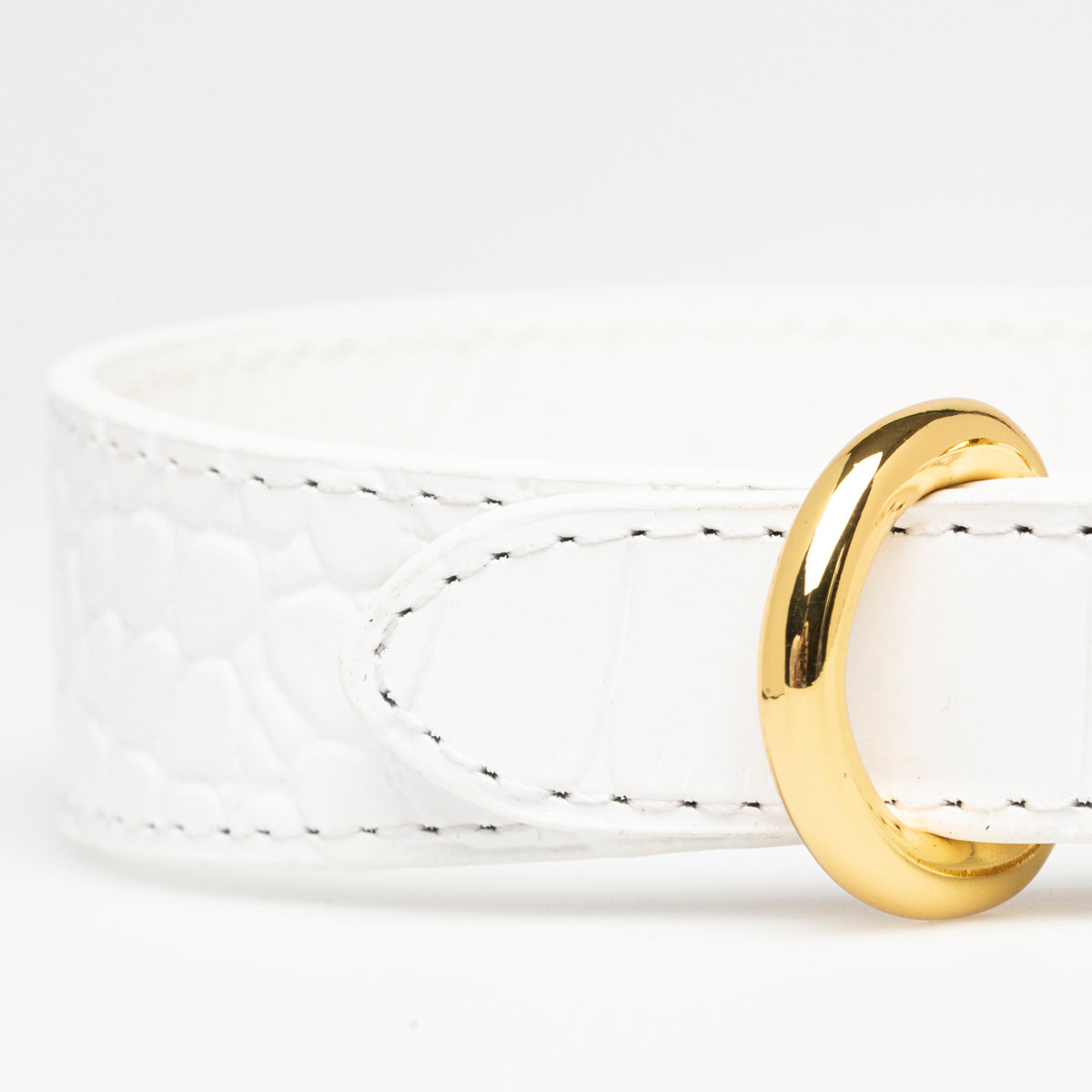 Vit Croco Hundhalsband Smal