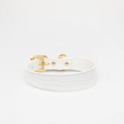 Vit Croco Hundhalsband Smal