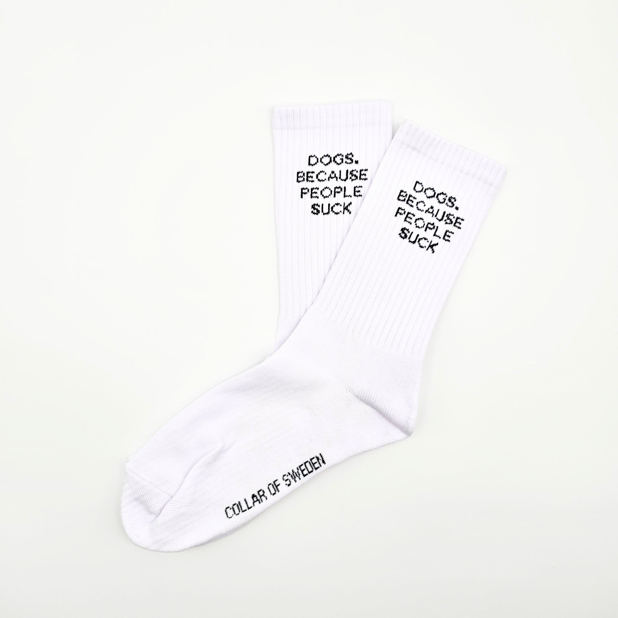 White Tube Socks - Dogs. Because People Suck